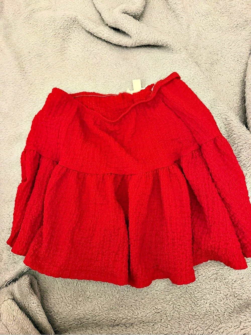 Red mini skirt -See you Monday